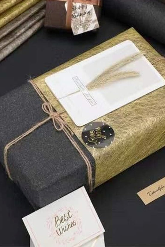 Gold Specialty Silk Wrapping Paper Sheets - Pack of 10 - TEM IMPORTS™
