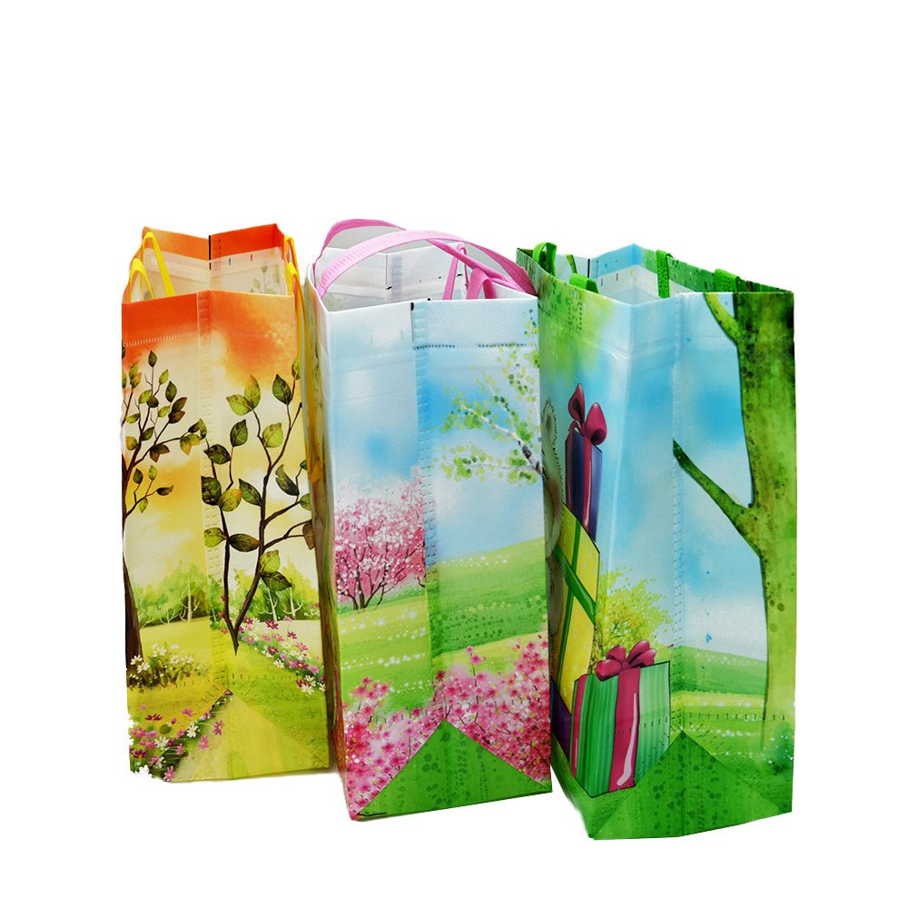 Green Small Bear Coated Non Woven Bags - Pk10 - TEM IMPORTS™