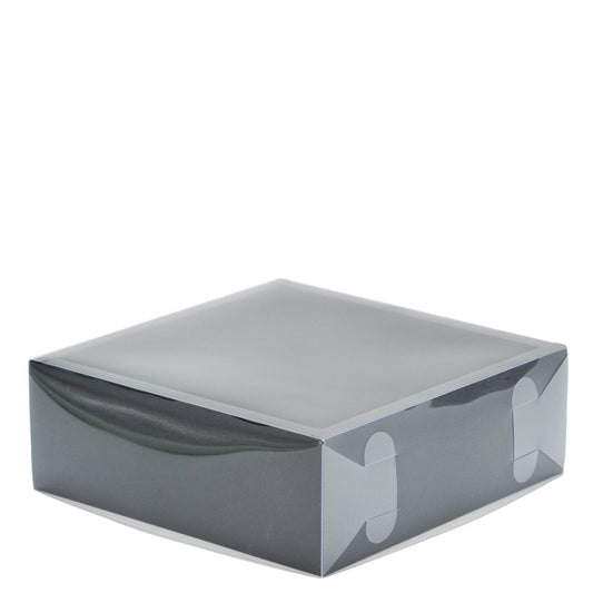 Small Square Black Paper Box With Clear Lid H80 - Pack of 25