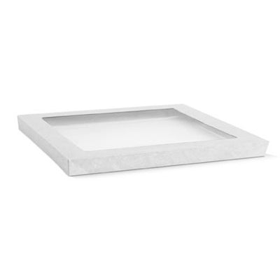 Window Lid To Suit Medium Rectangle White Catering Tray - 100/CTN