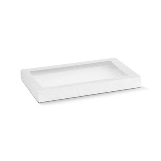 Rectangle White Catering Tray Lid With PET Window