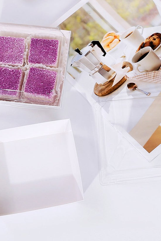 Medium Square White Paper Tray With Lid **NEW SIZE** - TEM IMPORTS™