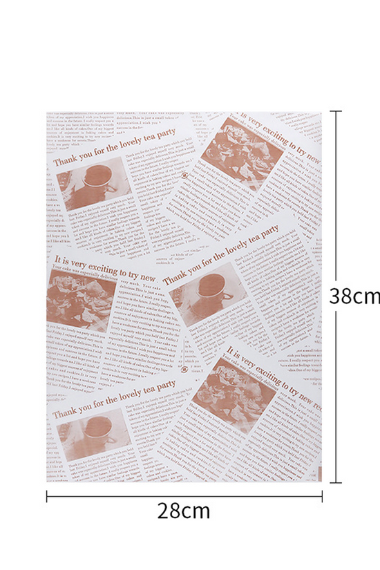 Printed Newspaper Pattern Food Wrapping Paper - 100/PK - TEM IMPORTS™