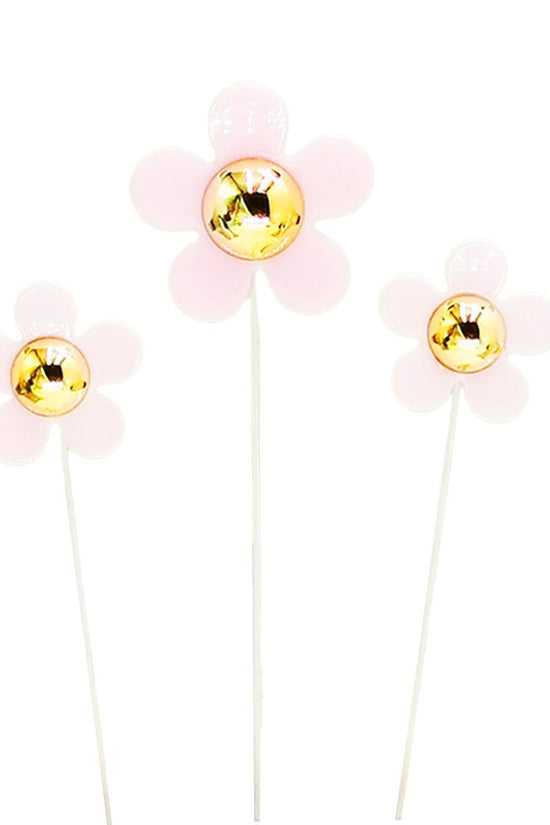Pink Daisy Flower Cake Topper - Pack of 3 - TEM IMPORTS™