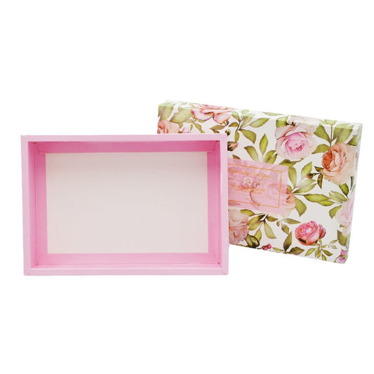 Pink Roses Pattern Rectangle Paper Box - TEM IMPORTS™