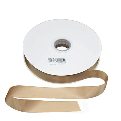 Satin Double Faced Woven Edge Ribbon-Tan - TEM IMPORTS™