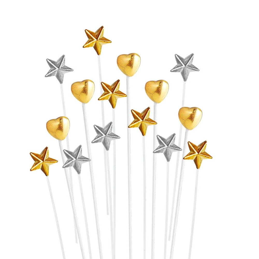 Silver Mini Star Cake Topper - Pack of 5 - TEM IMPORTS™