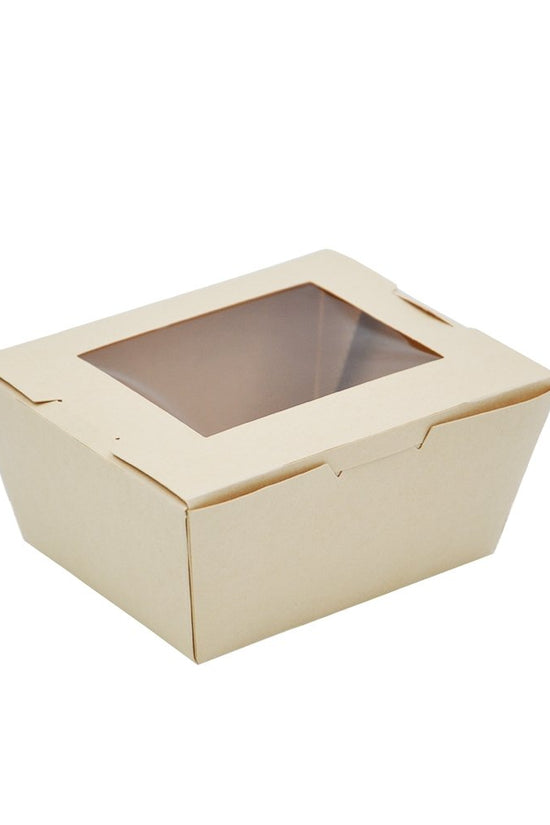 Small Bamboo Paper Lunch Box With PLA Window - 200/CTN