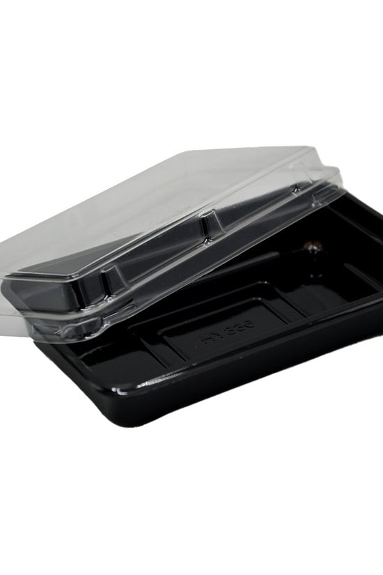 Small Rectangular Black With Clear PET Lid - TEM IMPORTS™