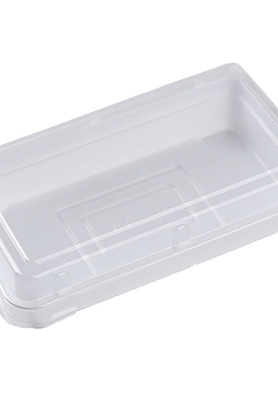 Small Rectangular White With Clear PET Lid - TEM IMPORTS™
