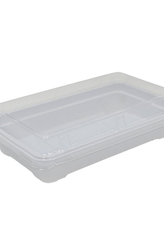 Small Rectangular White With Clear PET Lid - TEM IMPORTS™