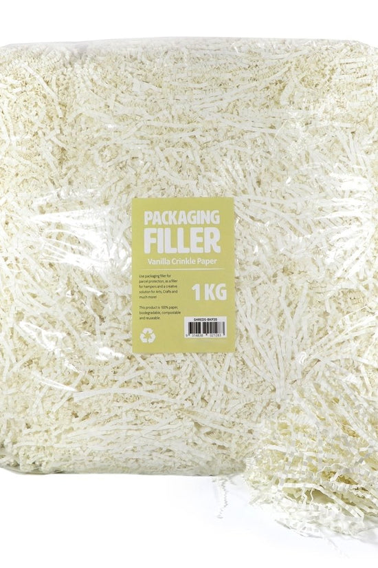 Vanilla Cream Crinkle Paper Shreds Fillers - 1Kg Bag - TEM IMPORTS™