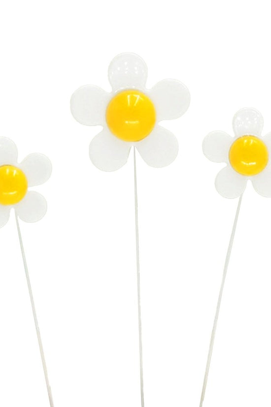 White Daisy Flower Cake Topper - Pack of 3 - TEM IMPORTS™