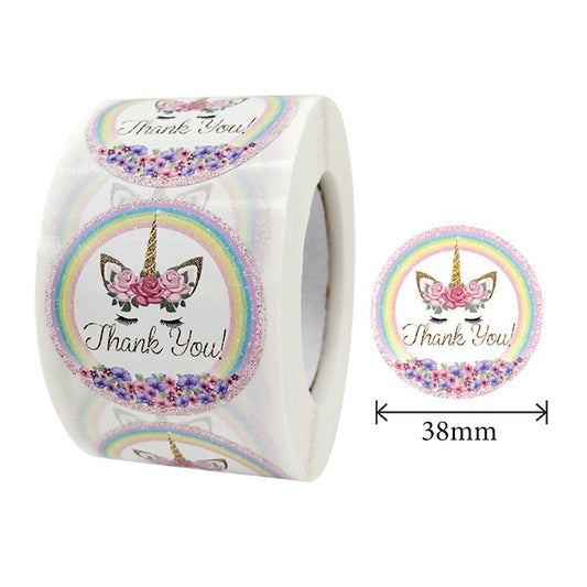 White Seal Label Stickers Roll Rainbow 'Thank You' - TEM IMPORTS™