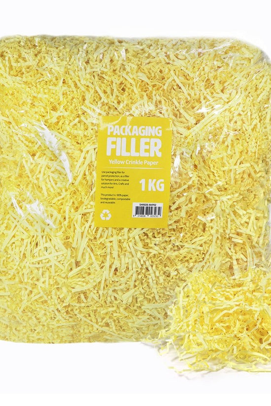 Yellow Crinkle Paper Shreds Fillers - 1Kg Bag - TEM IMPORTS™