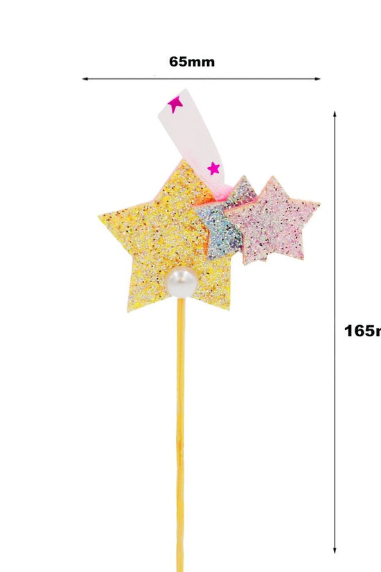 Yellow Three Stars With Lace Cake Topper - TEM IMPORTS™
